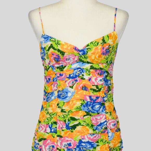 ZARA Women's Floral Mini Ruched Dress Size M - Picture 5 of 10